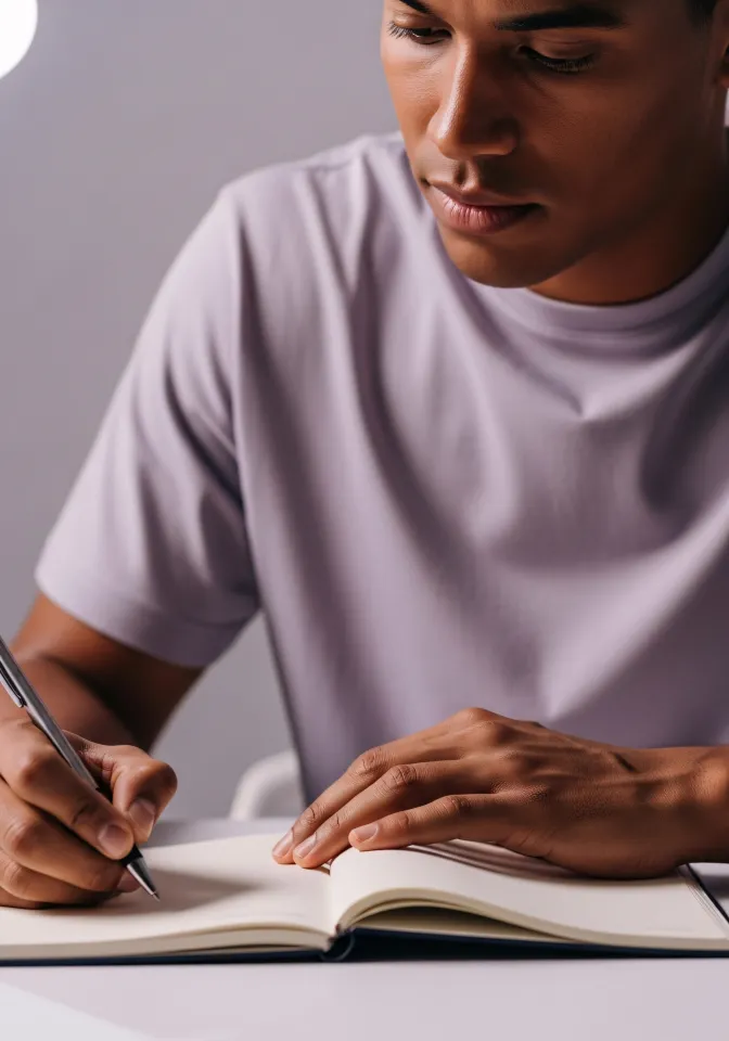 Pessoa focada no trabalho com apoio de coaching